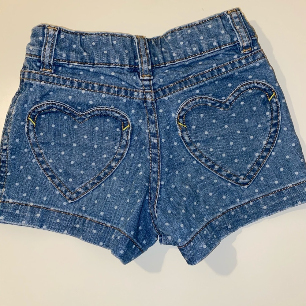 Mini Boden jeans shorts with white polka dots - Picture 4 of 4
